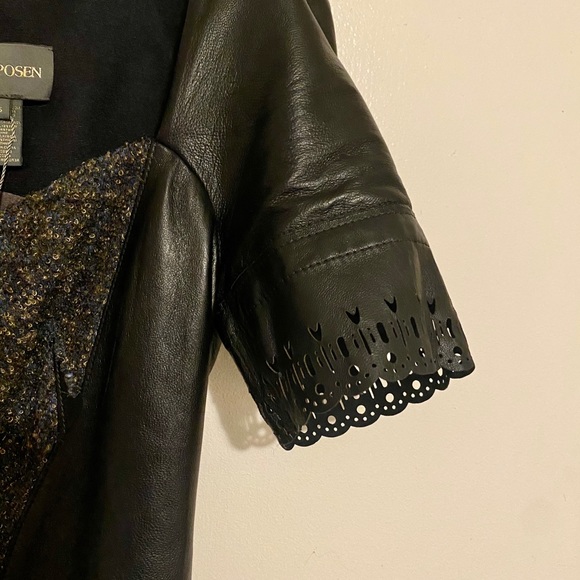 EUC Zac Posen PreFall 2011 Leather Tweed Dress, Size 6 - Picture 8 of 14